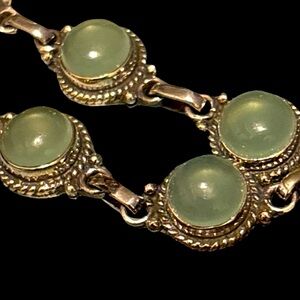 NWOTs Sterling Silver & Aqua Chaledony Bracelet 8”